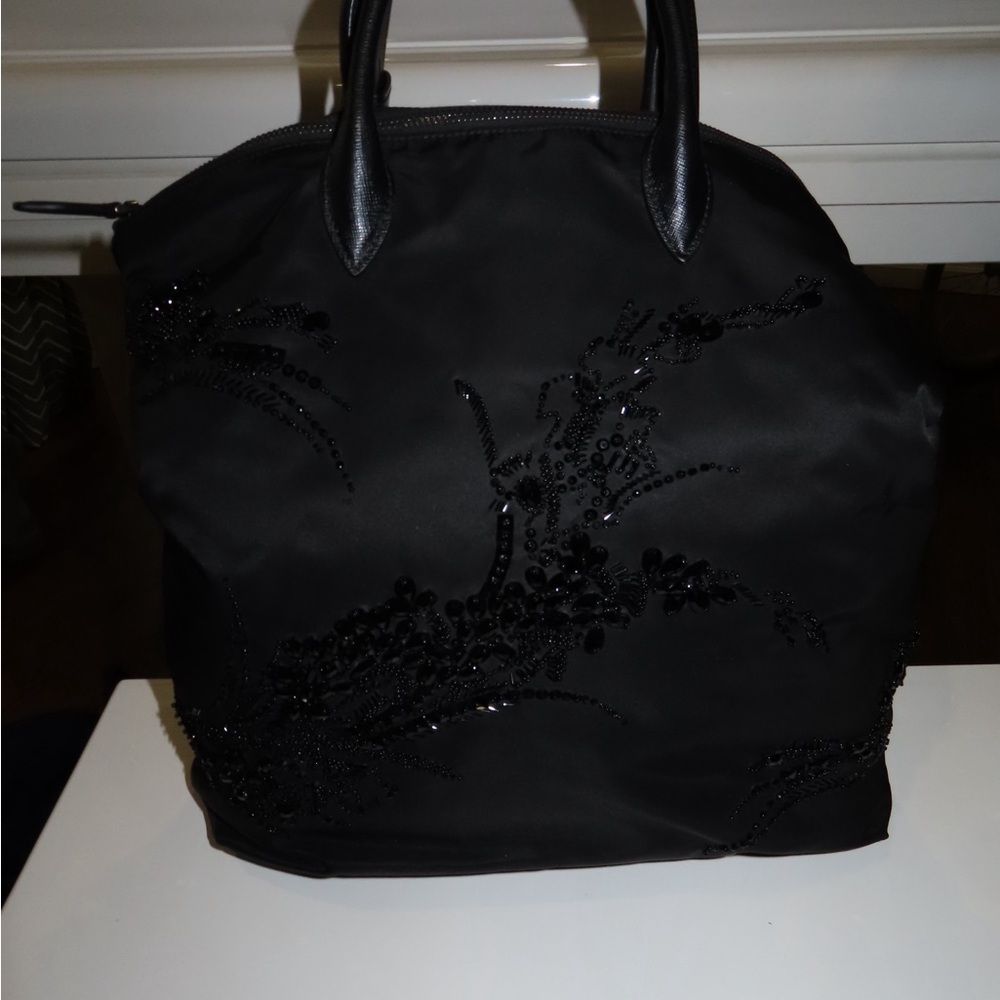 Prada Black Embellished Tote Bag
